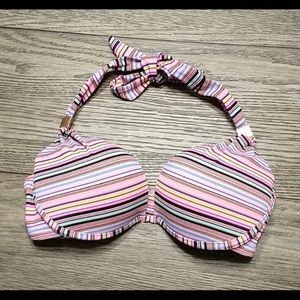 VS purple striped bikini top